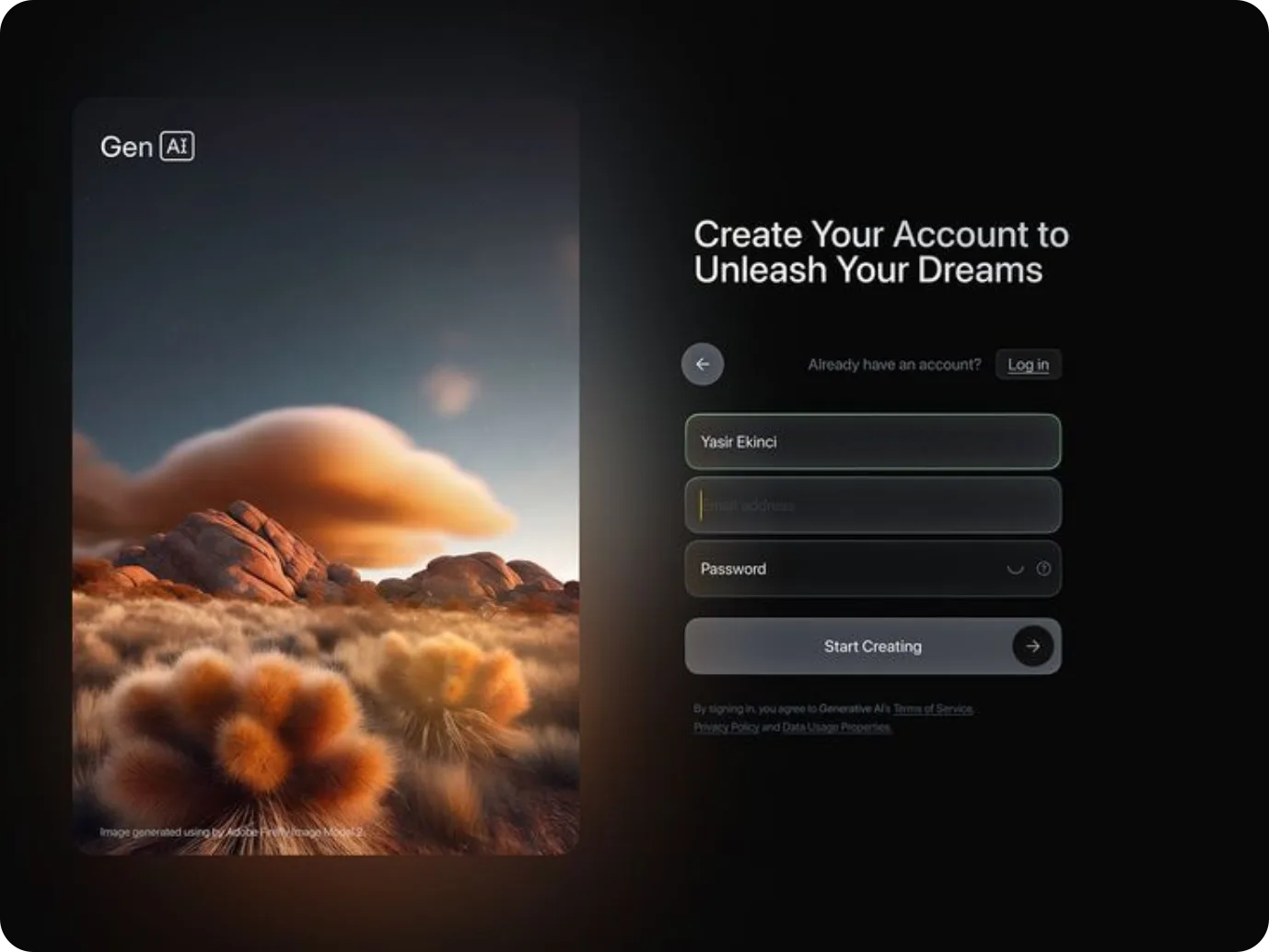 Marketing login page preview for Phase 1: Pre-Launch Strategy